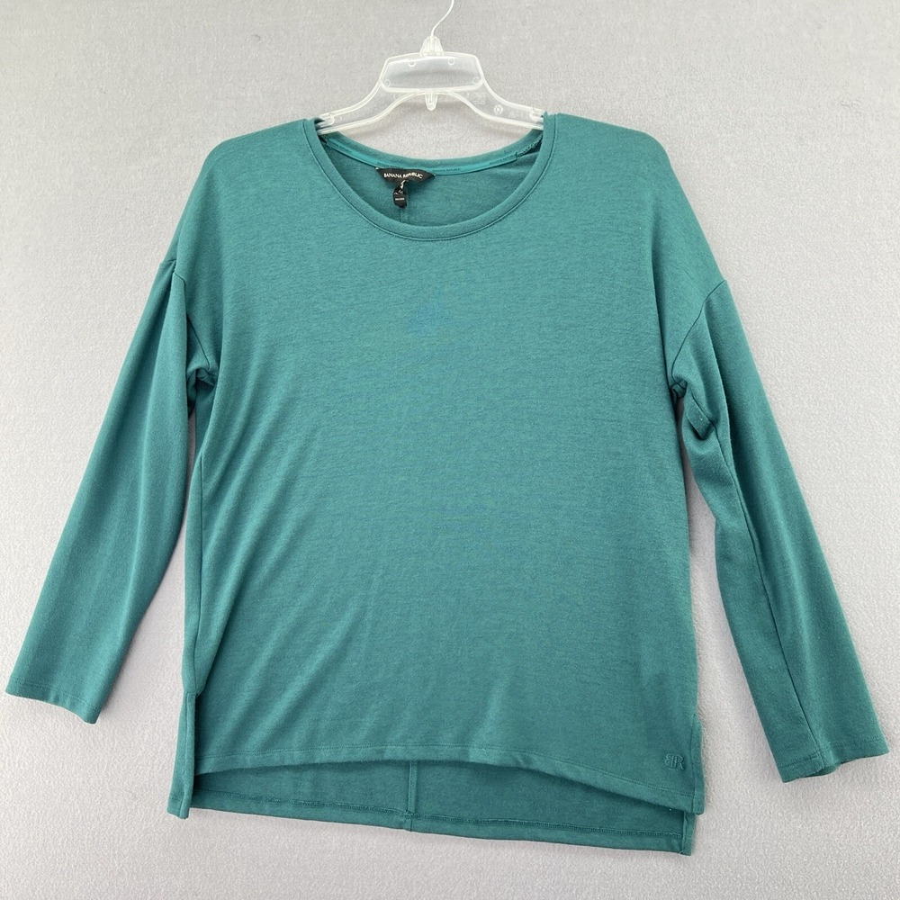 Banana Republic Womans Long Sleeve Basic Layer Spring Green Pullover Top Medium
